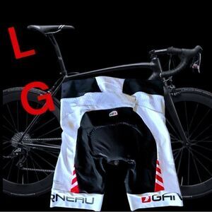 Luis Garneau l Cycling shorts l Stylish l Padded l White & Black Red accent  XXL